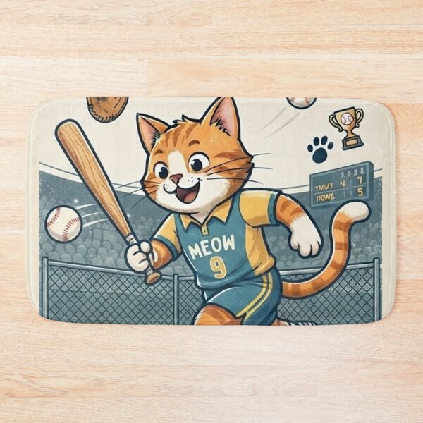 Item preview, Meowster of the Diamond Baseball Cat designed and sold by PetalsPaws.