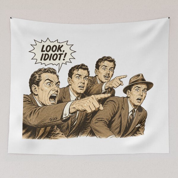 Item preview, Look, Idiot! – Vintage Retro Comic Dark Humor designed and sold by TOMSZE.