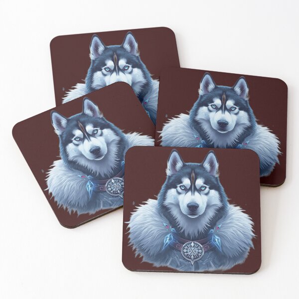 Item preview, Siberian Husky Ice Portrait | Winter Wolf Fantasy Art designed and sold by RobertArt08.
