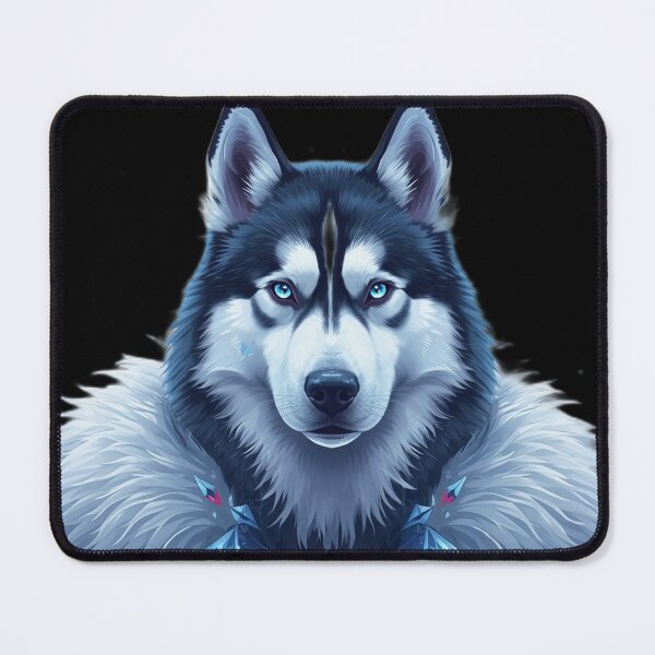 Item preview, Siberian Husky Ice Portrait | Winter Wolf Fantasy Art designed and sold by RobertArt08.