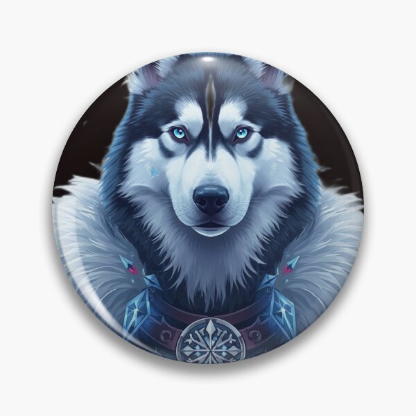 Item preview, Siberian Husky Ice Portrait | Winter Wolf Fantasy Art designed and sold by RobertArt08.