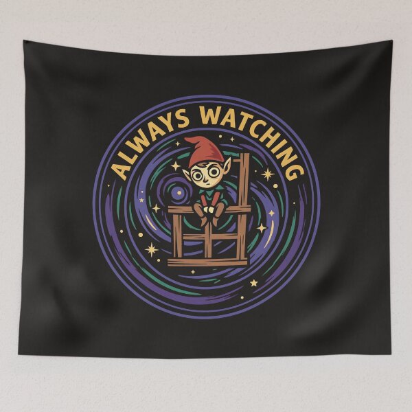 Item preview, Elf Always Watching Holiday Surveillance Badge designed and sold by SplashTastic.