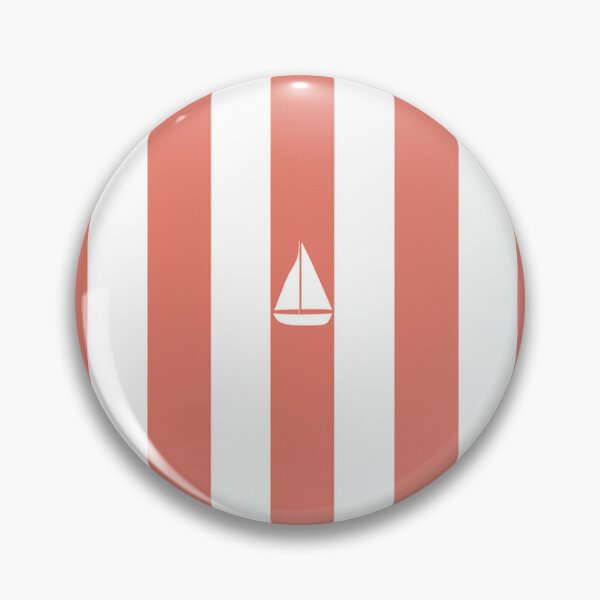 Item preview, Minimalist Sailboat Nautical Stripes – Coral & White Coastal Pattern designed and sold by Ramona-Gliga.
