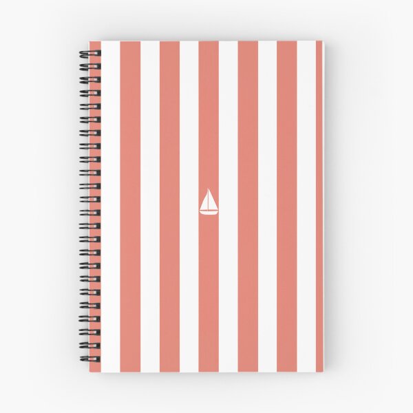 Item preview, Minimalist Sailboat Nautical Stripes – Coral & White Coastal Pattern designed and sold by Ramona-Gliga.