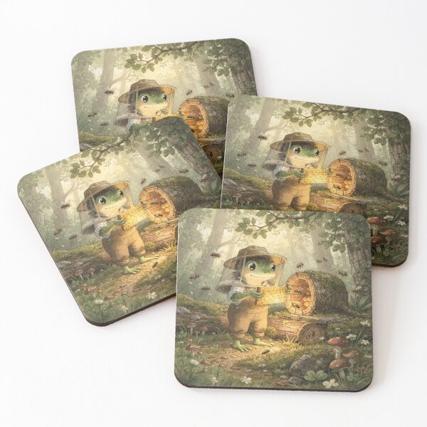 Item preview, Frog Beekeeper Cottagecore Art designed and sold by PictorialWhimsy.