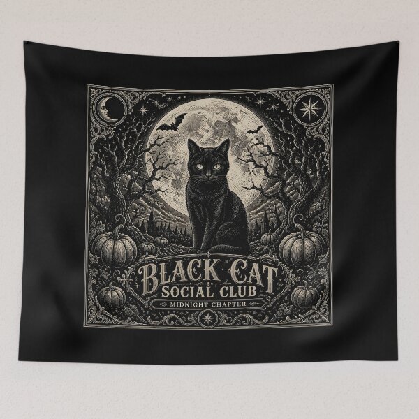 Item preview, Black Cat Social Club Gothic Halloween designed and sold by LiviuGligoros.