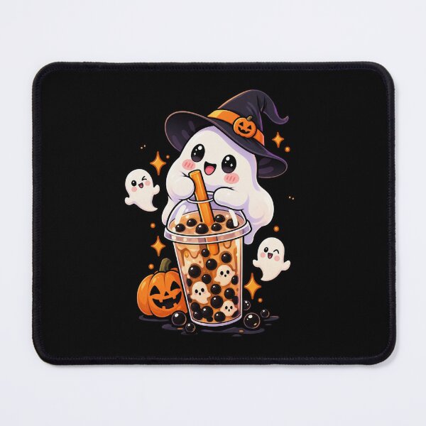 Item preview, Cute Kawaii Ghost Drinking Boba Milk Tea Halloween designed and sold by LumiCraft12.