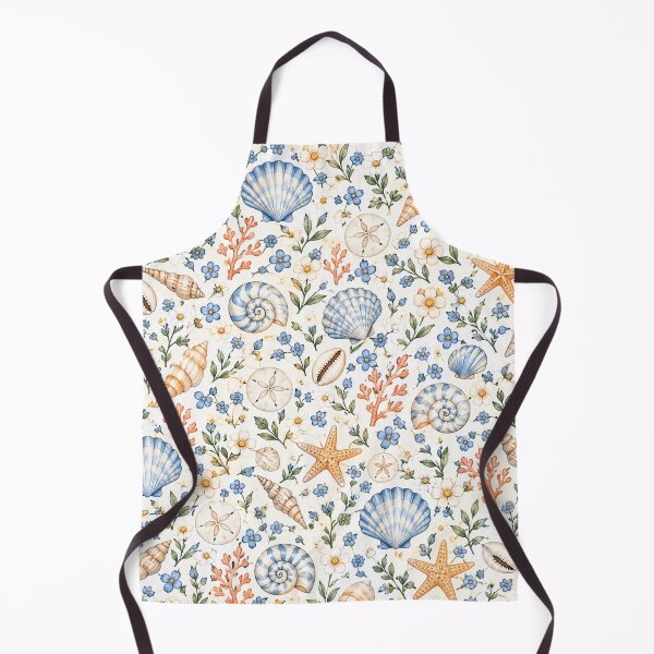 Item preview, Coastal Shells & Tiny Flowers Pattern – Beach Botanical Nautical designed and sold by RJACreative.