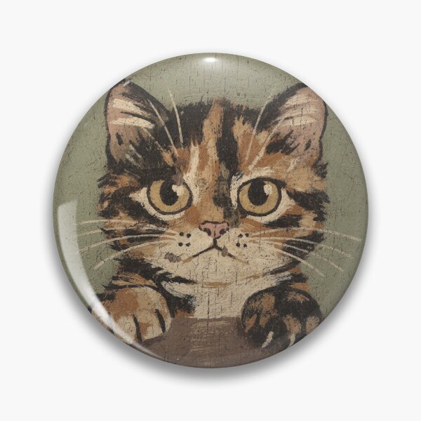 Item preview, Peeking Tortoiseshell Kitten Folk Art designed and sold by PictorialWhimsy.