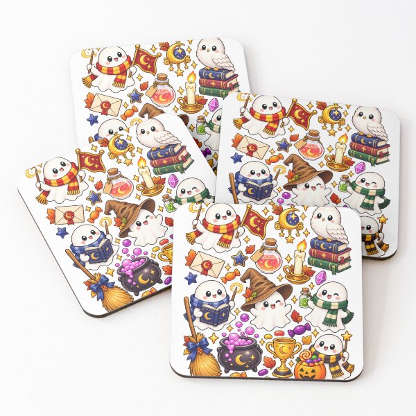Item preview, Kawaii Wizard Ghosts Magical Halloween Academy designed and sold by KireVeronica.