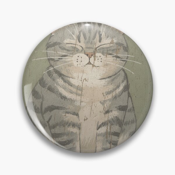 Item preview, Mid-Sneeze Grey Tabby Folk Art designed and sold by PictorialWhimsy.