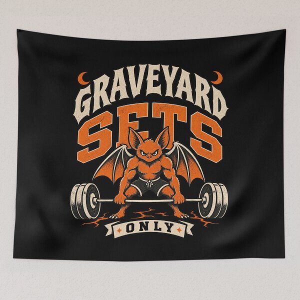 Item preview, Graveyard Sets Only, Retro Halloween Gym Shirt designed and sold by PhylonBoxx.