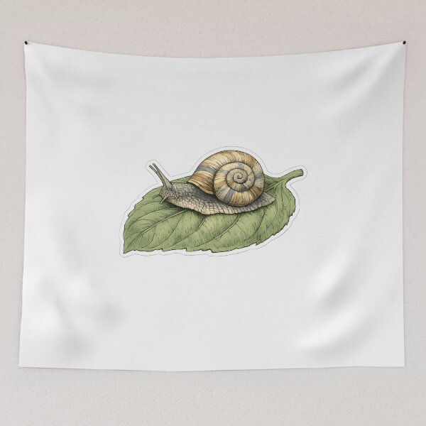 Item preview, Garden Visitor Snail Botanical Hand Drawn Nature Art designed and sold by Naviora.