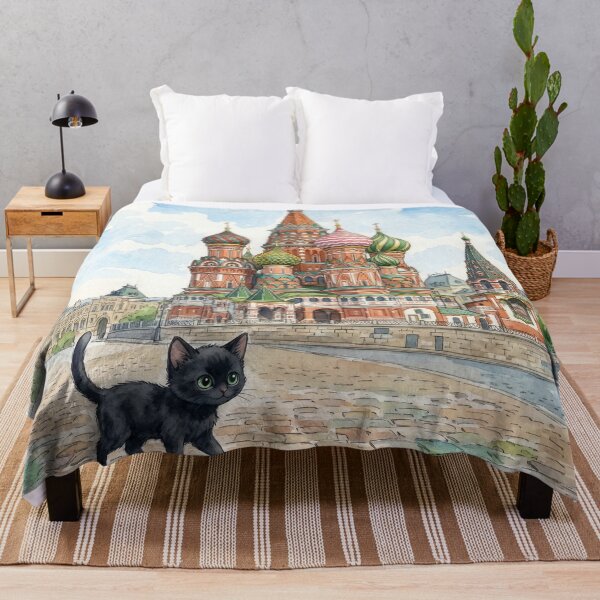 Item preview, Cute Little Black Cat in Moscow, Russia. (S) designed and sold by CLBC.STORE.