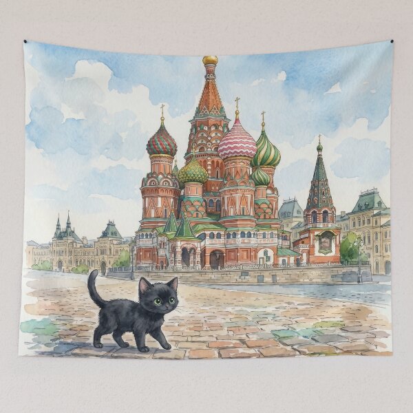Item preview, Cute Little Black Cat in Moscow, Russia. (S) designed and sold by CLBC.STORE.