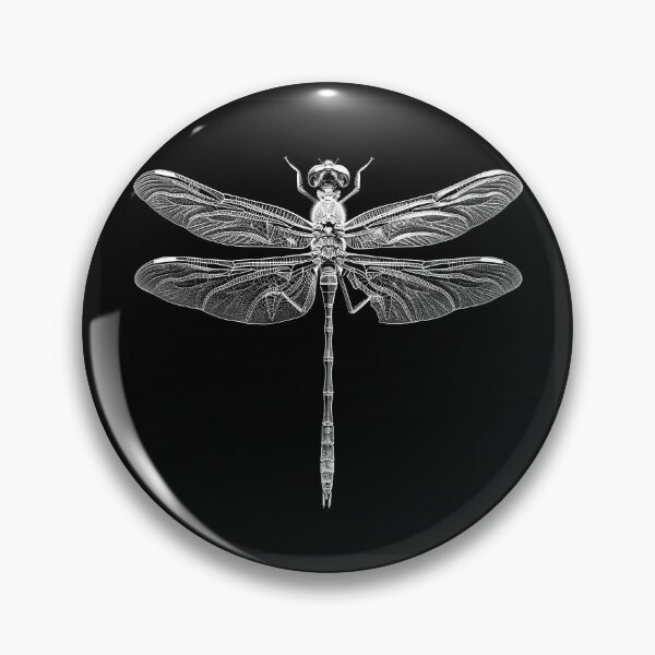 Item preview, Dragonfly Entomology Illustration Black and White Insect Art designed and sold by inkoutninja.