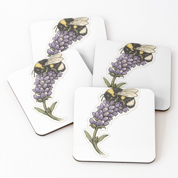 Item preview, Bumblebee Lavender Hand Drawn Garden Nature Design designed and sold by Naviora.
