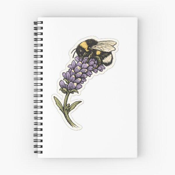 Item preview, Bumblebee Lavender Hand Drawn Garden Nature Design designed and sold by Naviora.