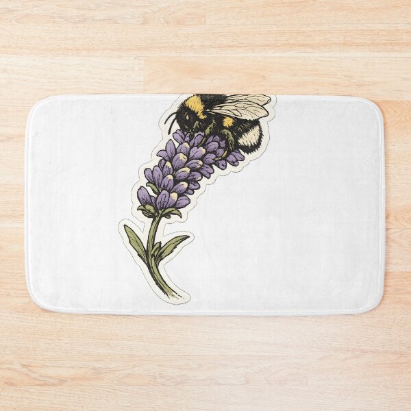 Item preview, Bumblebee Lavender Hand Drawn Garden Nature Design designed and sold by Naviora.