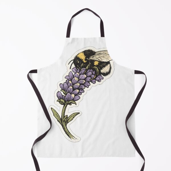 Item preview, Bumblebee Lavender Hand Drawn Garden Nature Design designed and sold by Naviora.
