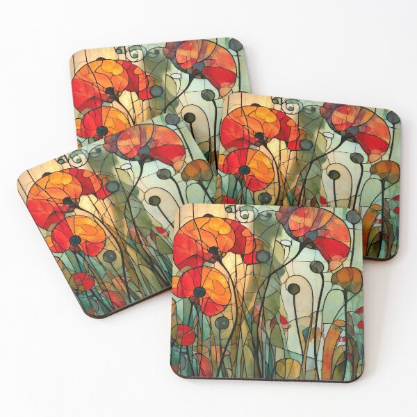 Item preview, Nouvessence - Hidden Woman Among Red Poppies in Art Nouveau Style (35/44) designed and sold by sabantha.