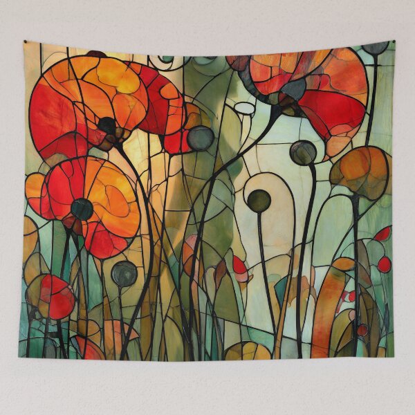 Item preview, Nouvessence - Hidden Woman Among Red Poppies in Art Nouveau Style (35/44) designed and sold by sabantha.