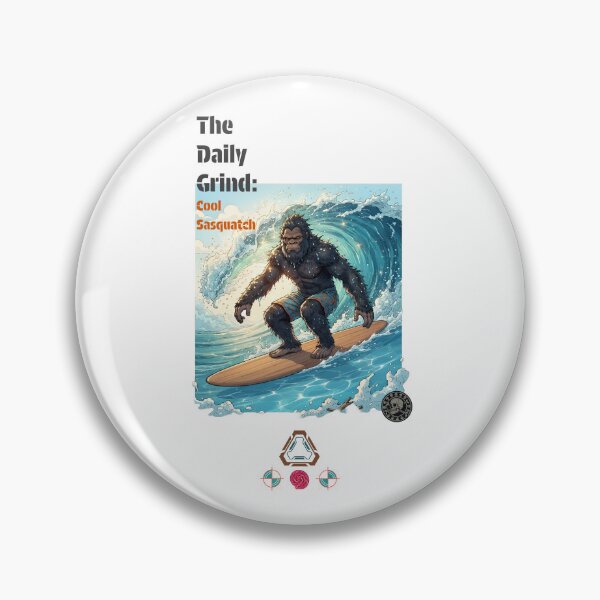 Item preview, Bigfoot Surfing A Wave Retro Comic Cartoon Cryptid Yeti Surfboard Art designed and sold by Whimsy Trail Co.