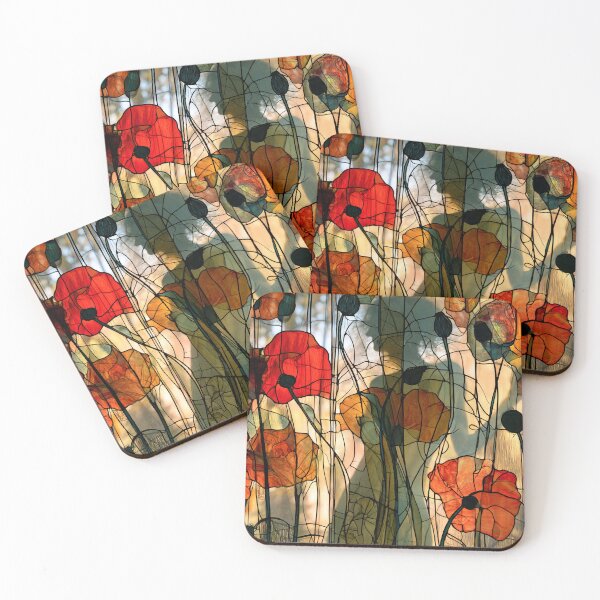 Item preview, Nouvessence - Hidden Woman Among Red Poppies in Art Nouveau Style (36/44) designed and sold by sabantha.