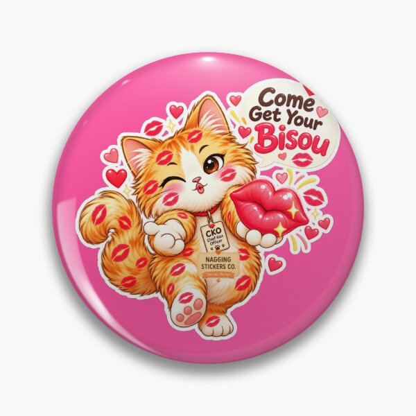 Item preview, BISOU KISS CAT2 BY NAGGINGSTICKERSCO.COME GET YOUR BISOU! COLLECTION | ELECTRIC PINK Edition | No.01 designed and sold by LaMaisonOfMY.