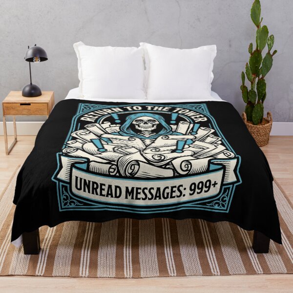Item preview, Skeleton Scribe Unread Messages Tower Graphic designed and sold by SplashTastic.