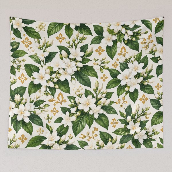 Item preview, Filipino Sampaguita Botanical Pattern – Philippine National Flower designed and sold by RJACreative.