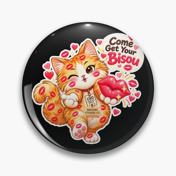 Item preview, BISOU KISS CAT2 BY NAGGINGSTICKERSCO.COME GET YOUR BISOU! COLLECTION | BLACK Edition | No.01 designed and sold by LaMaisonOfMY.