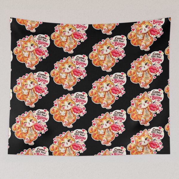 Item preview, BISOU KISS CAT2 BY NAGGINGSTICKERSCO.COME GET YOUR BISOU! COLLECTION | BLACK Edition | No.01 designed and sold by LaMaisonOfMY.