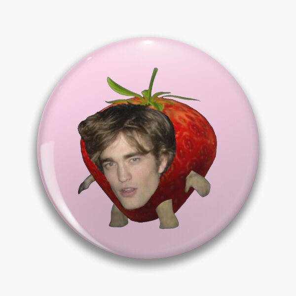 Item preview, robert pattinson strawberry meme sticker designed and sold by forestfairyhun.
