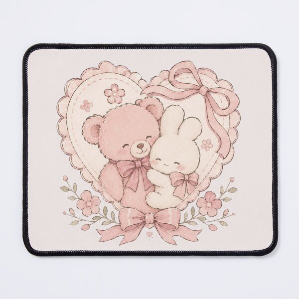 Item preview, Cute Pink Teddy Bear and Bunny - Cute Aesthetic  designed and sold by Luxnox.