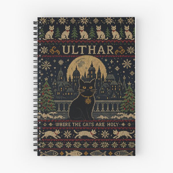 Artikelvorschau, Ulthars hässlicher Weihnachtspullover | Lovecraftsche Weihnachtskatzen entworfen und verkauft von Extravanganzza.