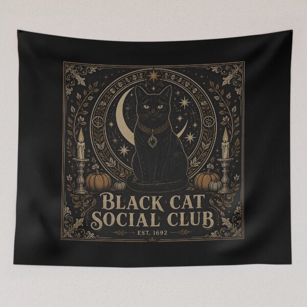 Item preview, Black Cat Social Club Occult Halloween designed and sold by LiviuGligoros.