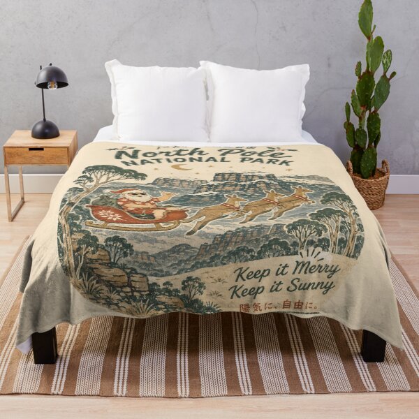 Item preview, North Pole National Park Aussie Christmas Santa Kangaroo Sleigh Blue Mountains designed and sold by Yellowriversss.