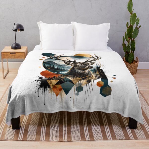 Item preview, A Majestic Stag Symphony of Antlers and Abstract Dreams designed and sold by KLERIKSTORE.