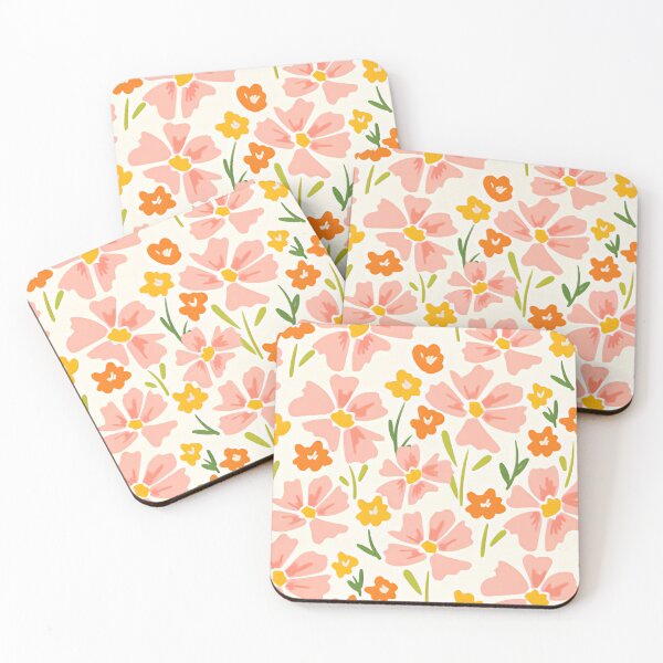 Item preview, Charming Pink and Orange Dainty Wildflower Seamless Pattern designed and sold by LuxocaDesigns24.