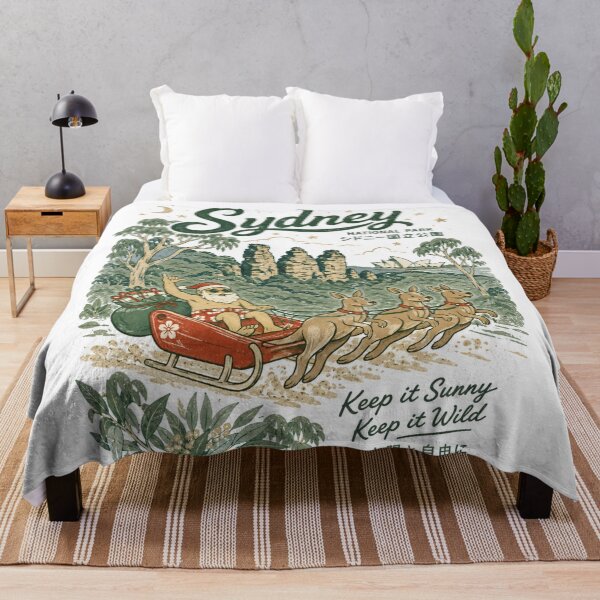 Item preview, Sydney National Park Aussie Summer Christmas Santa Kangaroo Sleigh Three Sisters designed and sold by Yellowriversss.