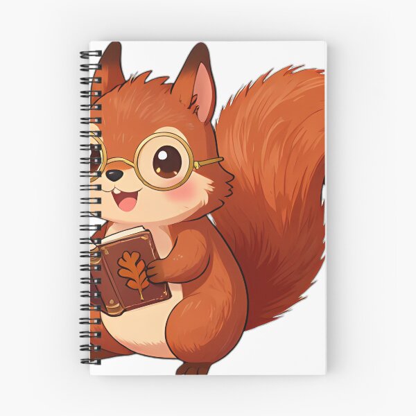 Item preview, Cute Red Squirrel with Oak Leaf Diary designed and sold by pumsquare.