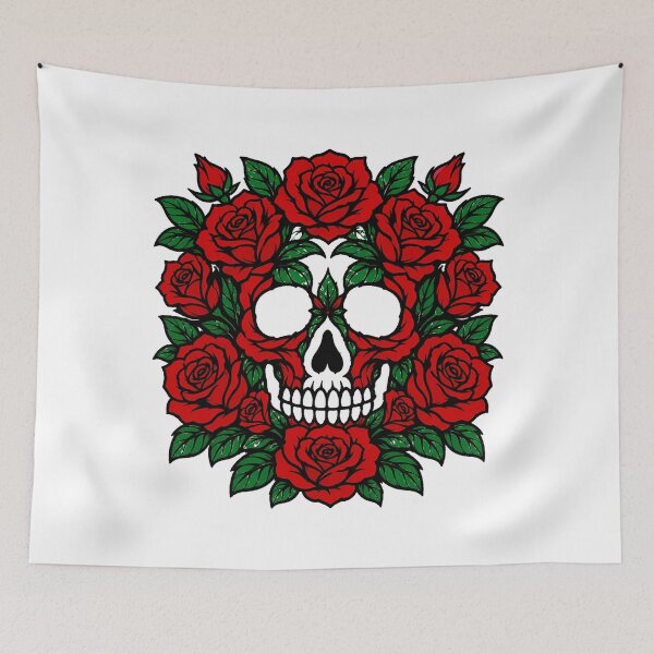 Item preview, Traditional Tattoo Skull Rose Gothic Rocker Aesthetic designed and sold by chattsuede.