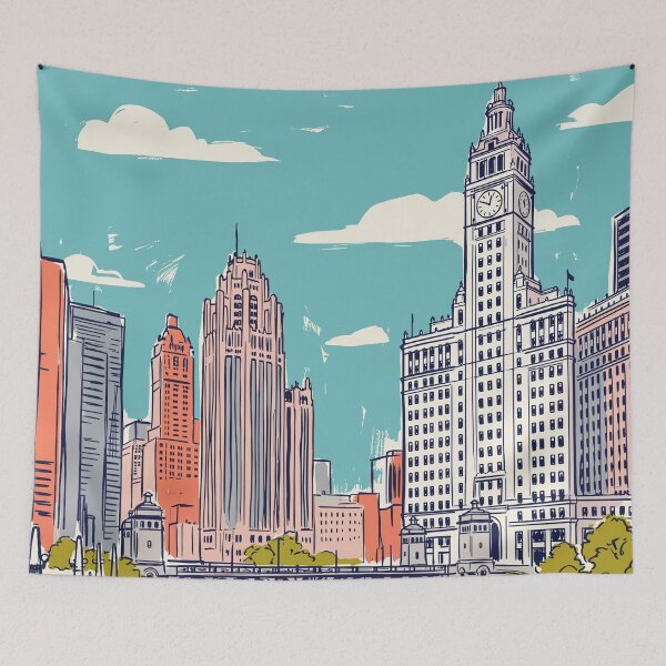Item preview, Chicago Vintage Retro USA Travel designed and sold by RareDeerArt.