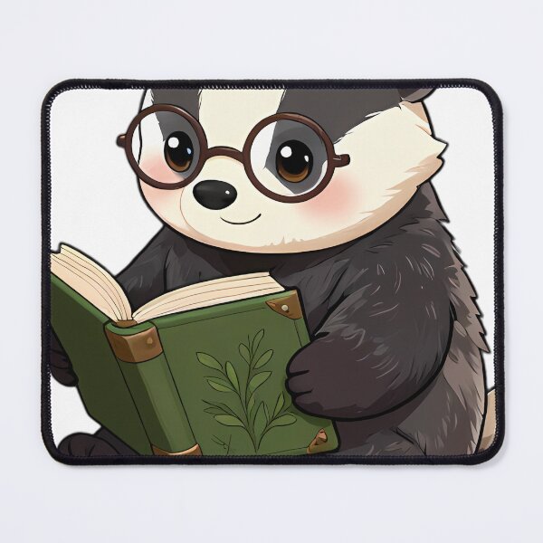 Item preview, Cute European Badger with Herbology Tome designed and sold by pumsquare.
