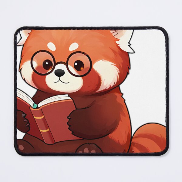 Item preview, Cute Red Panda with Bamboo Scroll Book designed and sold by pumsquare.