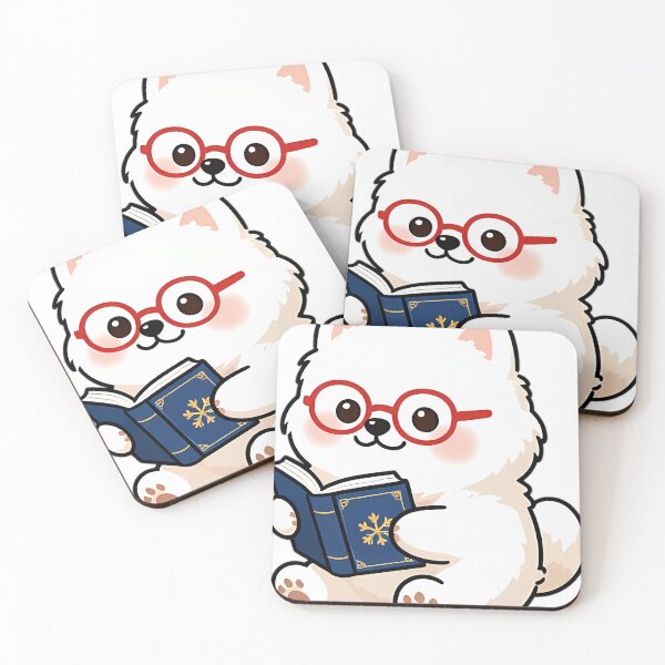 Item preview, Cute Samoyed Puppy with Winter Legends Tome designed and sold by pumsquare.