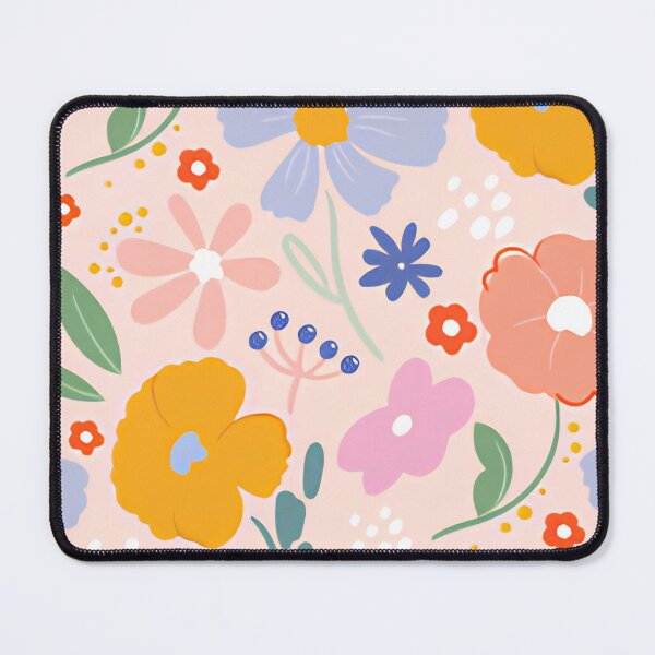 Item preview, Vibrant Pastel Flower Meadow Pink Background Seamless Pattern designed and sold by LuxocaDesigns24.