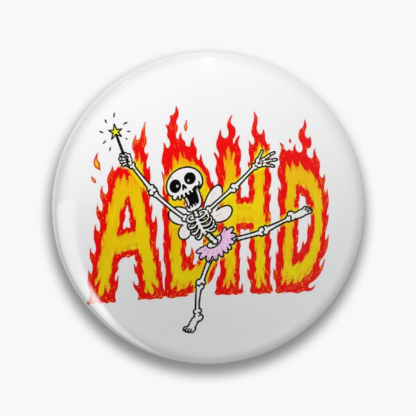 Item preview, ADHD Skeleton Fairy Dancing in Flames designed and sold by MonkiFlipp.