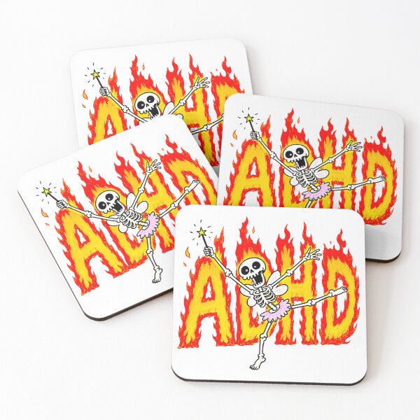Item preview, ADHD Skeleton Fairy Dancing in Flames designed and sold by MonkiFlipp.